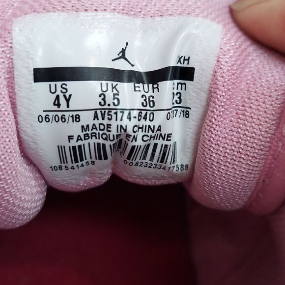 Nike Air Jordan 1 Mid SE GS Girls Metallic Pink Rose Sneakers Sz 4Y - Picture 10 of 10